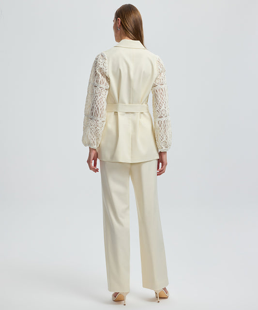 Embroidered Mixed Jacket