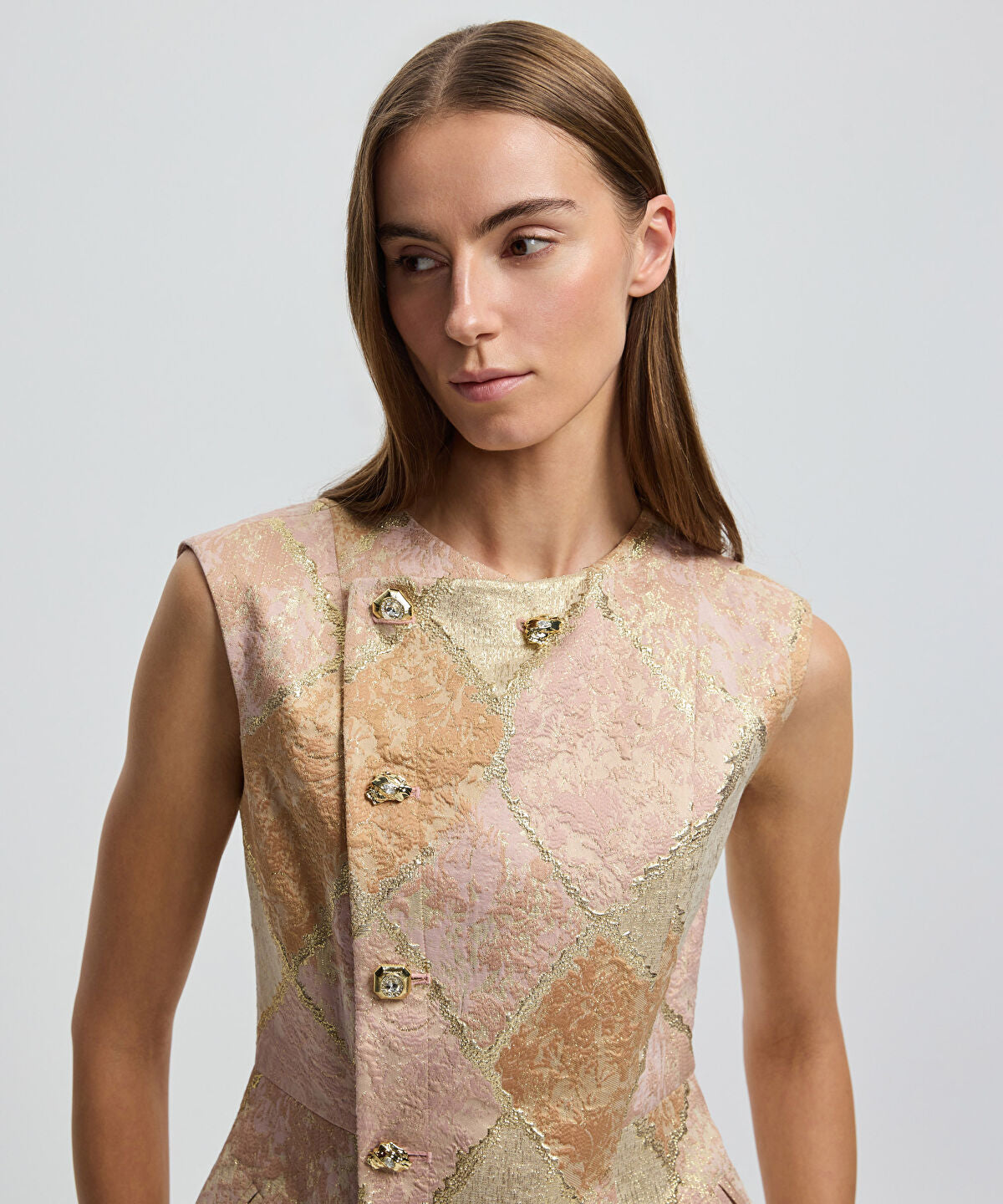 Zoomed Metallic Thread Jacquard Jacket