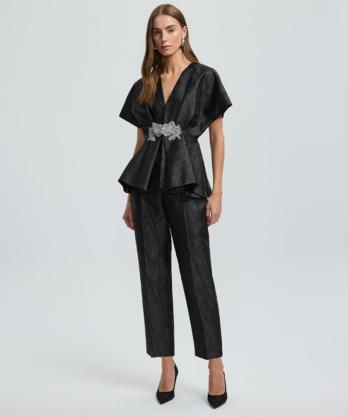 Zoomed Embellished Jacquard Jacket