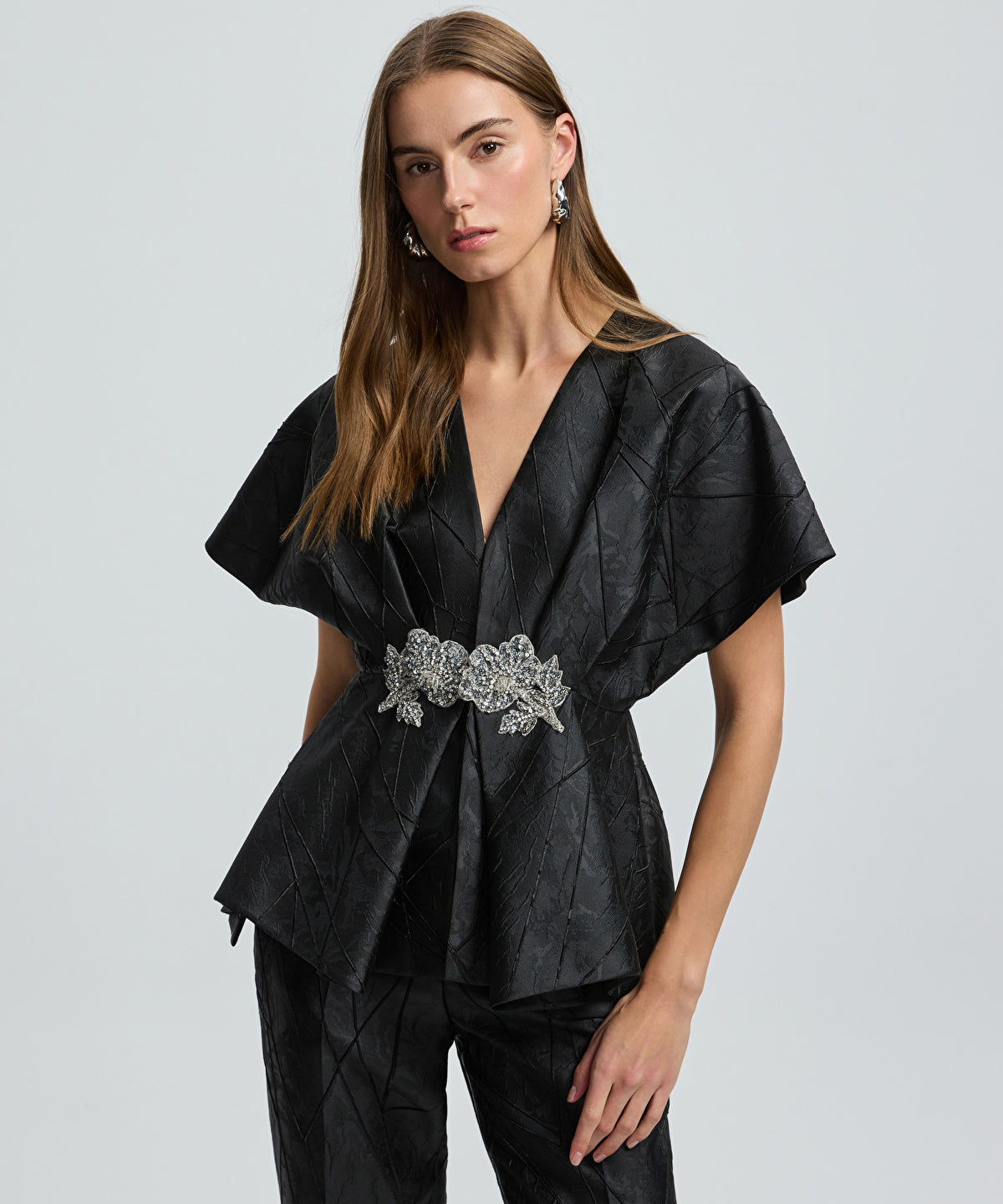 Zoomed Embellished Jacquard Jacket