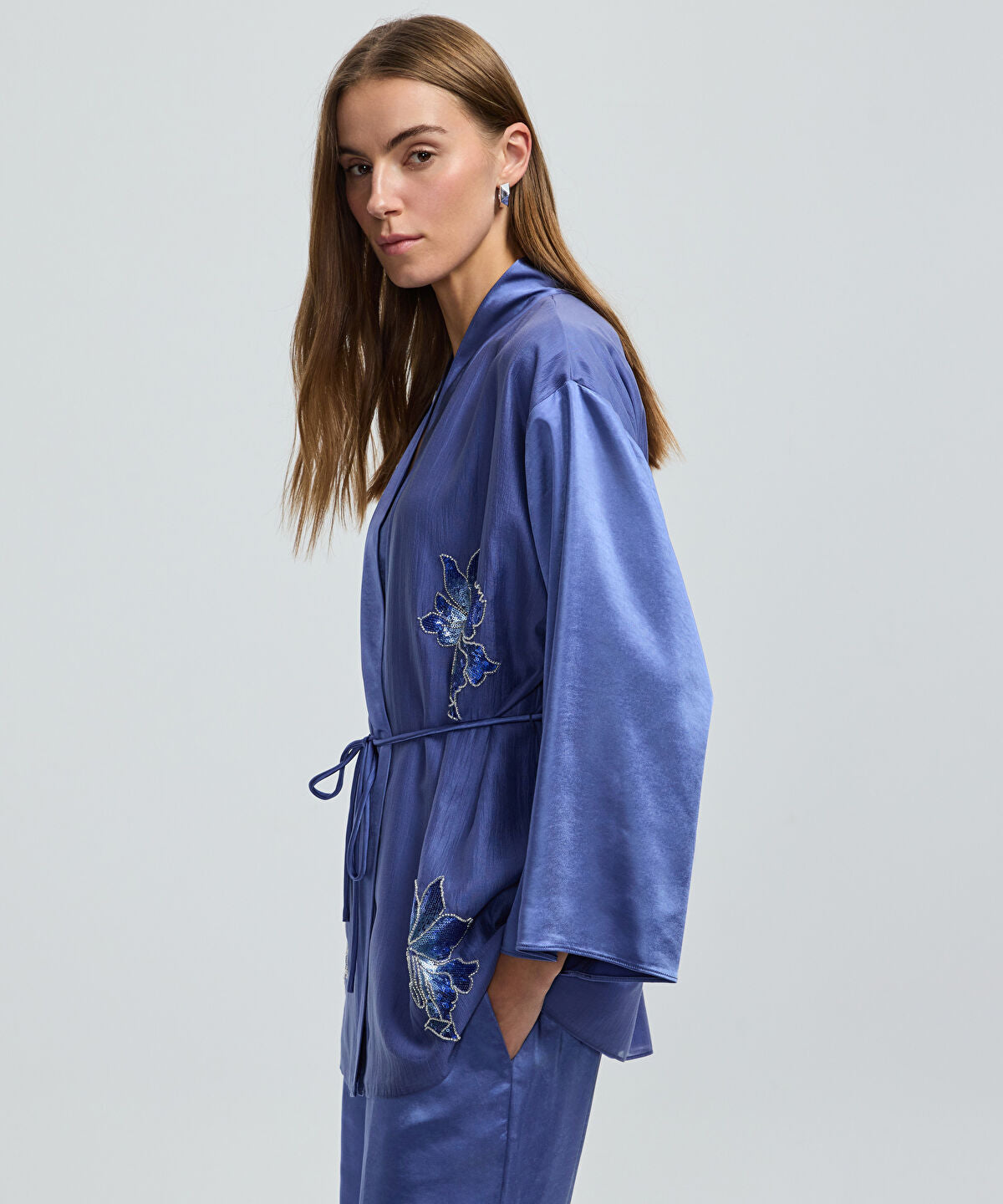 Zoomed Embroidered Kimono Jacket