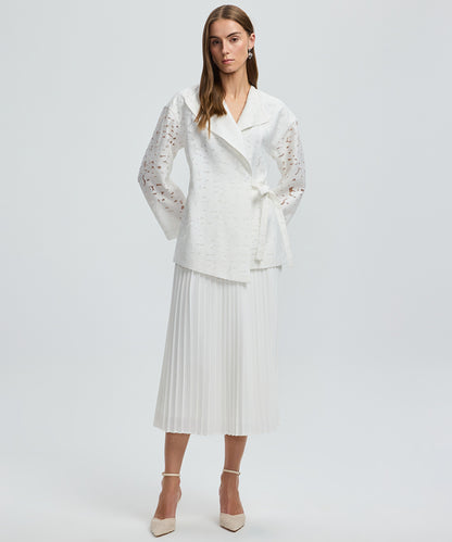 Belted Jacquard Jacket