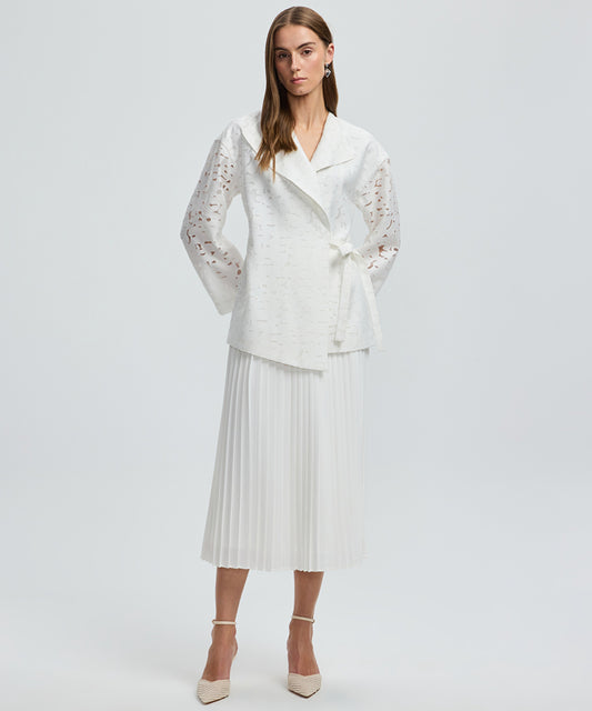 Belted Jacquard Jacket