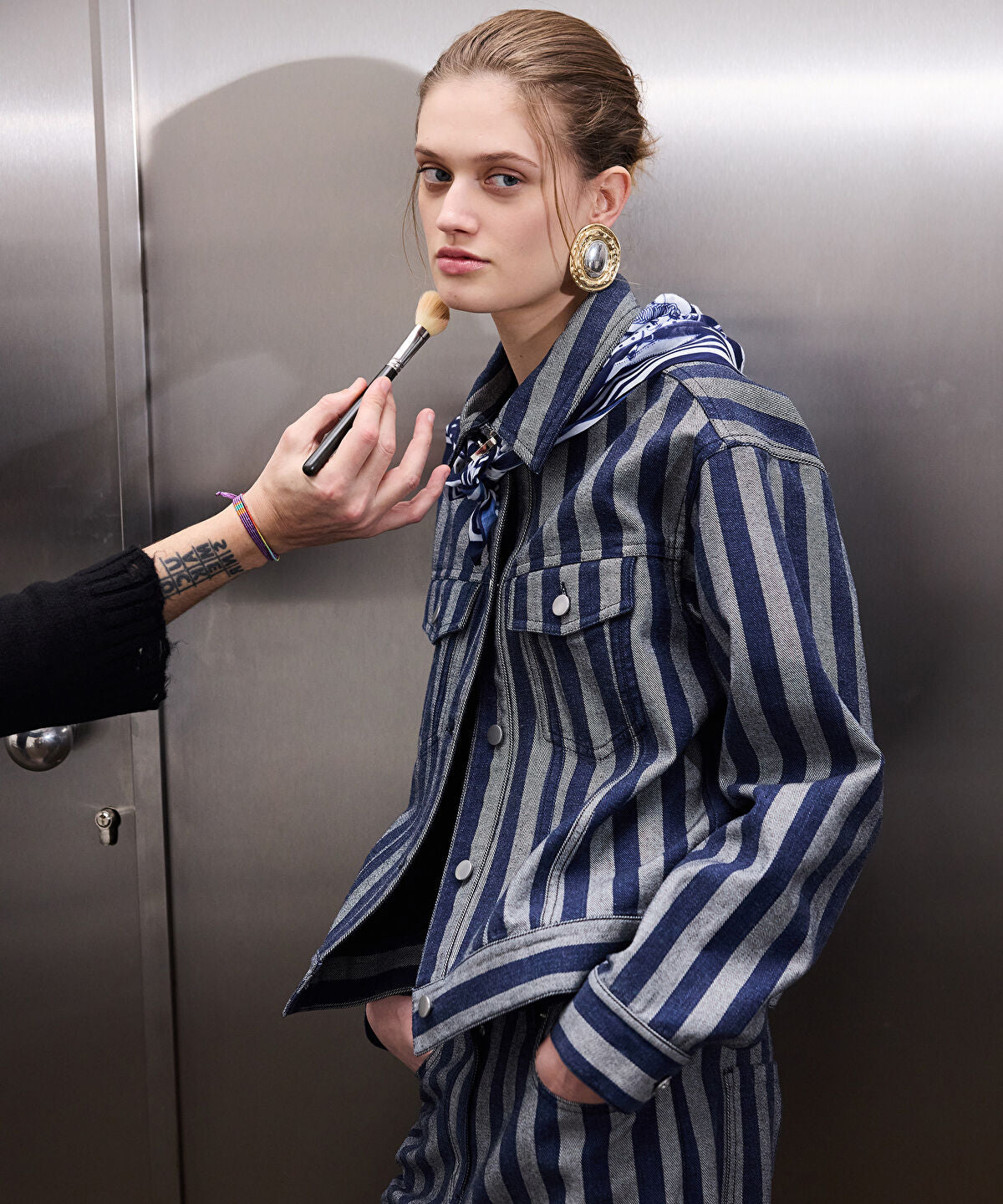 Striped Denim Jacket