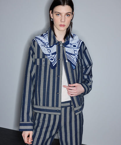 Striped Denim Jacket