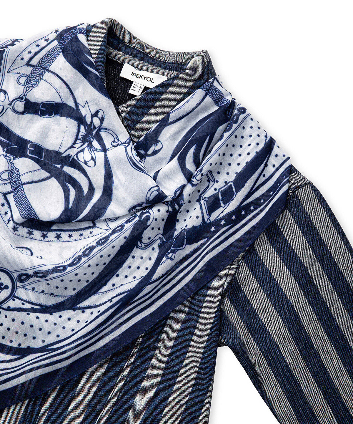 Zoomed Striped Denim Jacket