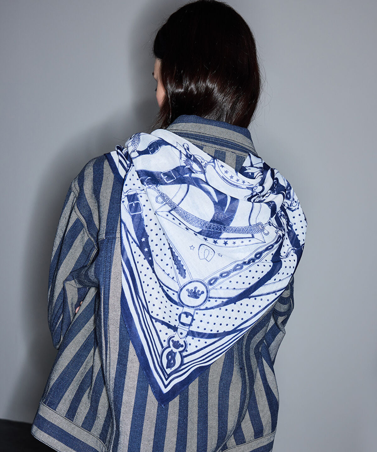 Zoomed Striped Denim Jacket