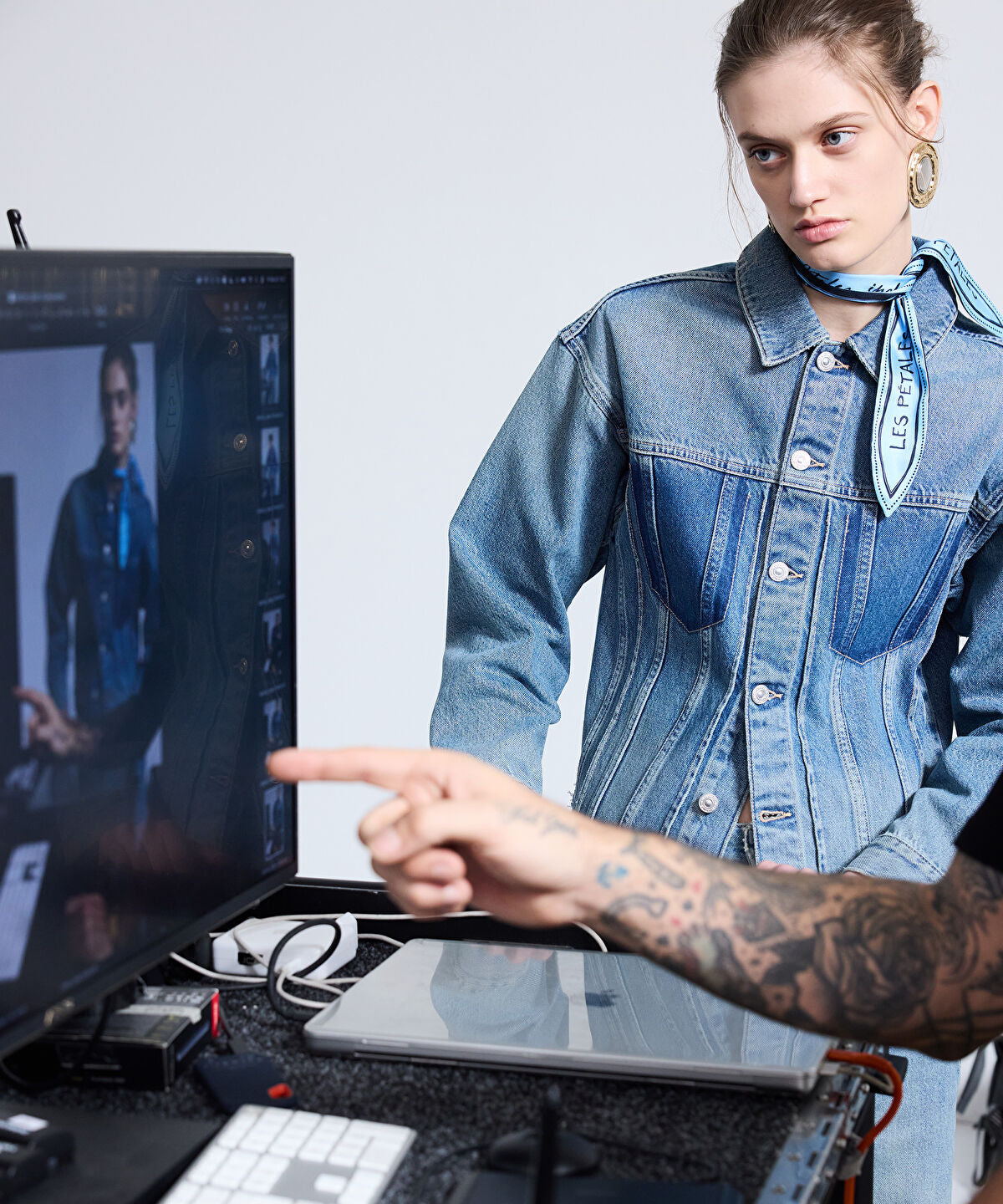 Zoomed Raw Edge Denim Jacket