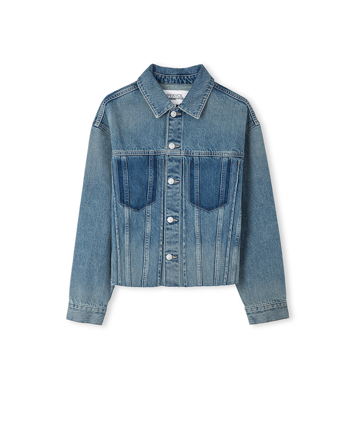 Zoomed Raw Edge Denim Jacket