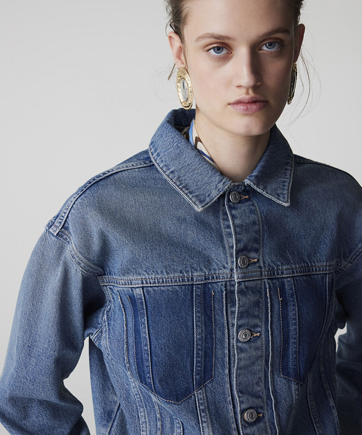 Zoomed Raw Edge Denim Jacket