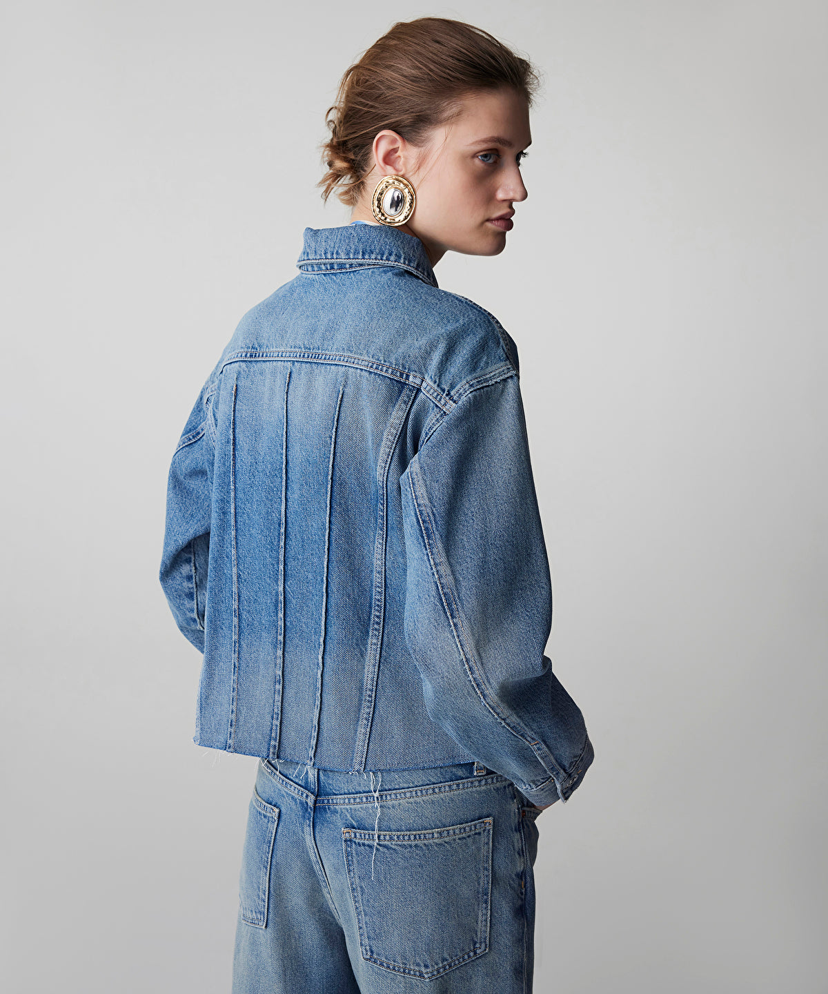 Zoomed Raw Edge Denim Jacket