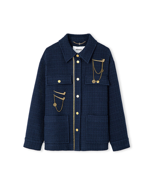 Chain Trim Tweed Jacket