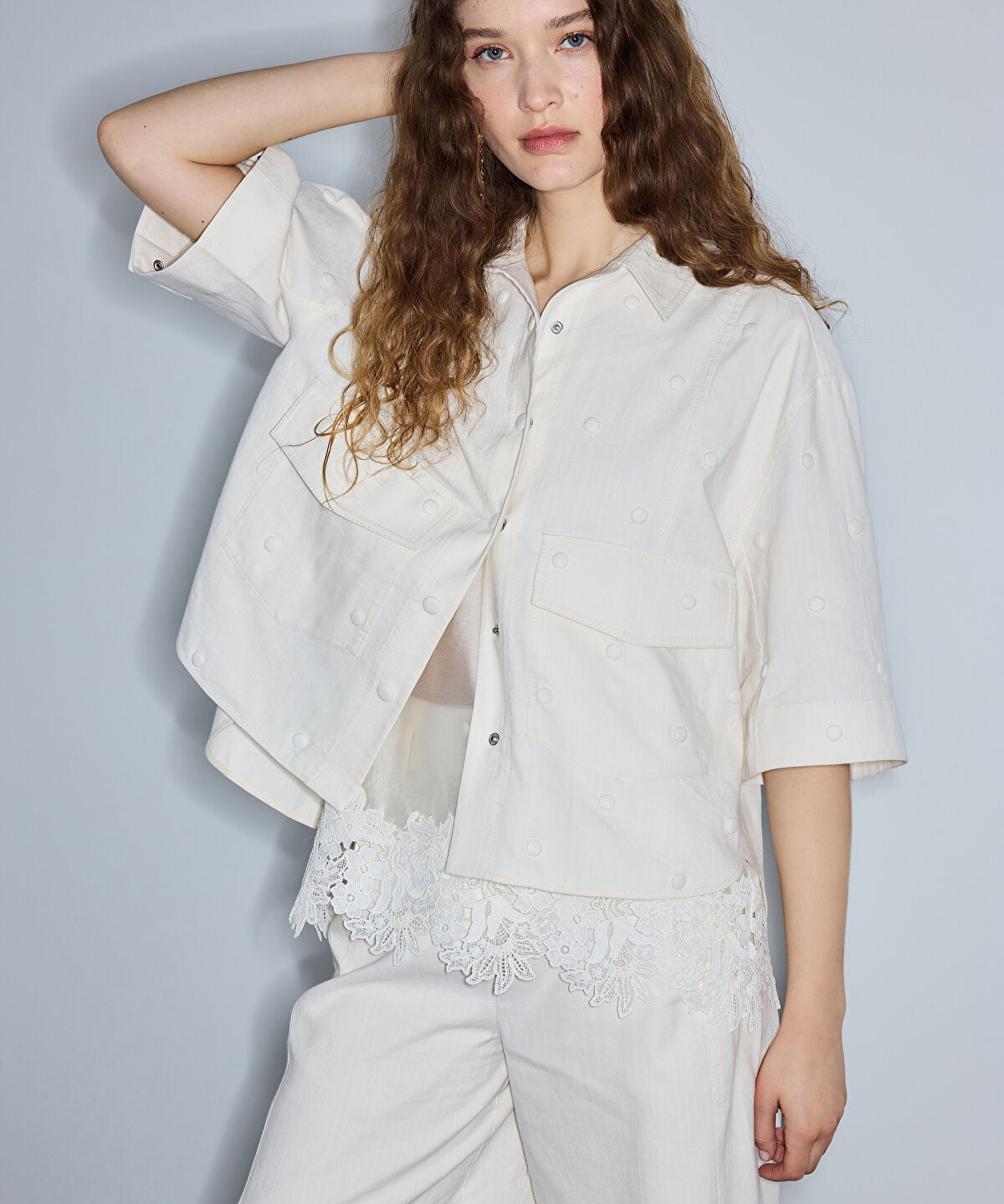 Zoomed Snap Button Embellished Jacket