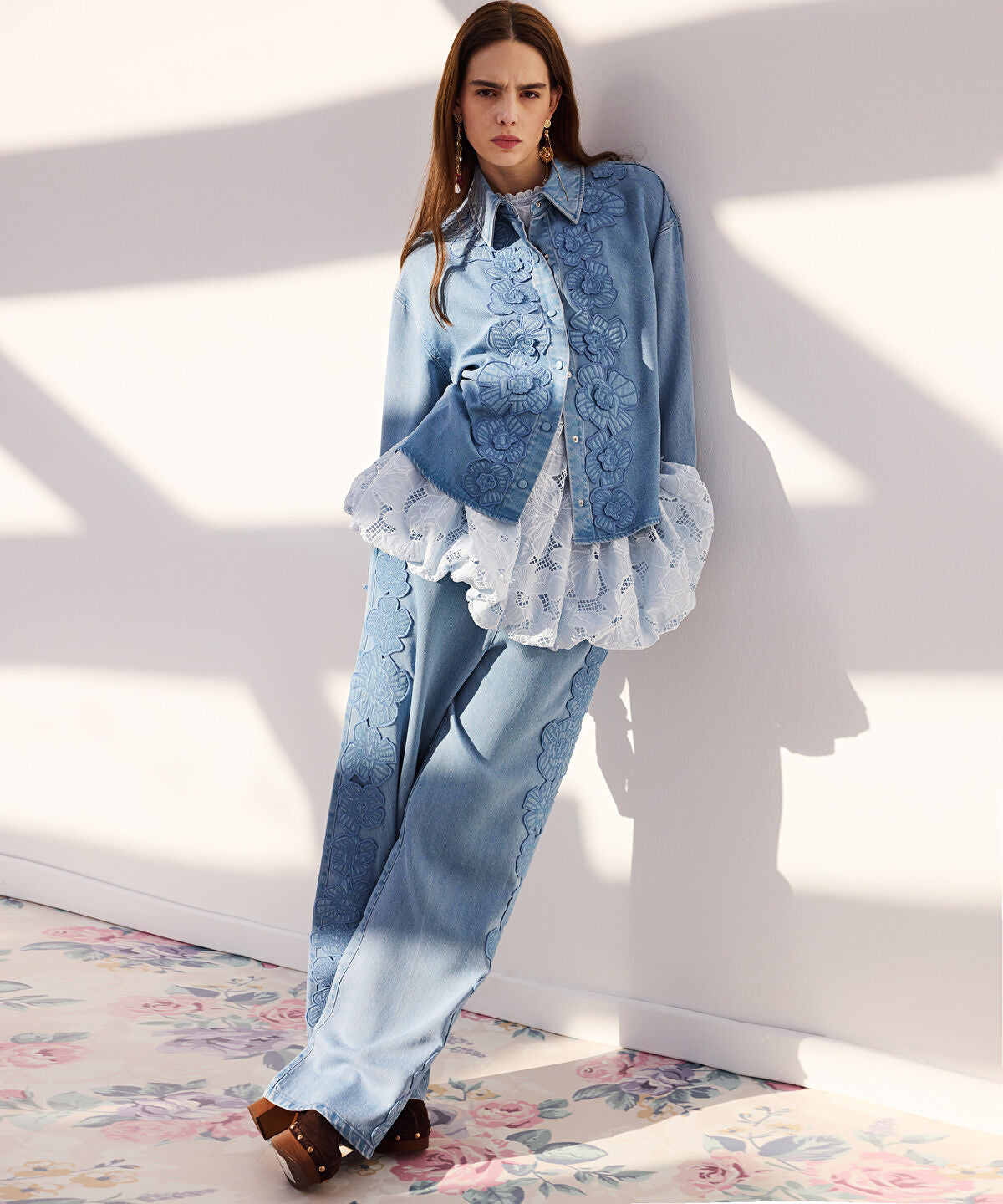 Zoomed Floral Applique Jacket