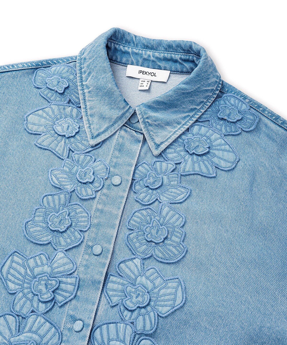 Zoomed Floral Applique Jacket