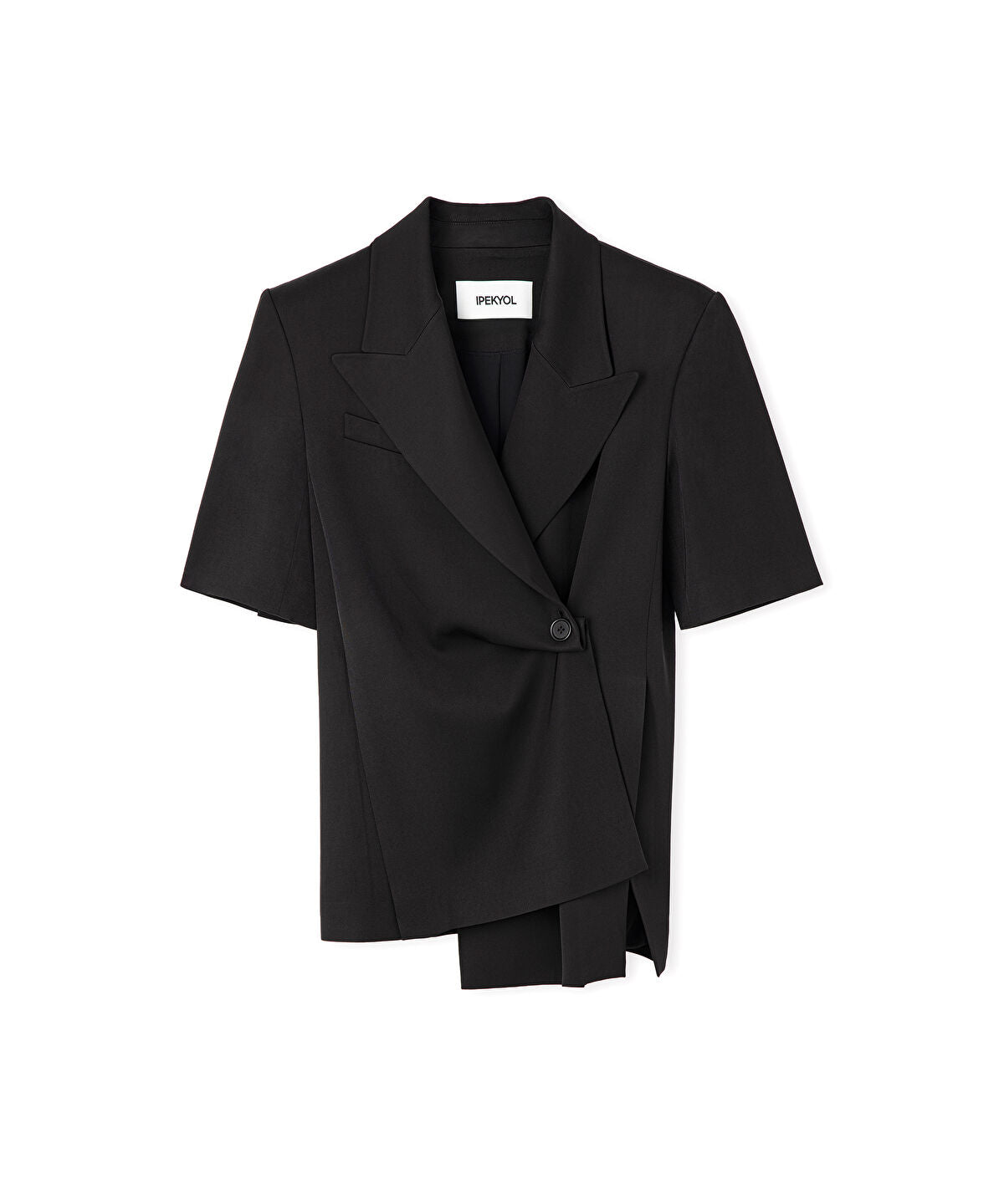 Zoomed Asymmetric Short Sleeve Blazer