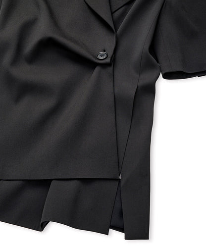 Asymmetric Short Sleeve Blazer