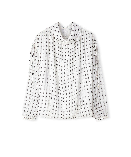 Polka-Dot Chiffon Blouse