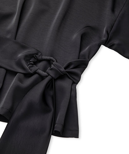 Belted Satin Blouse