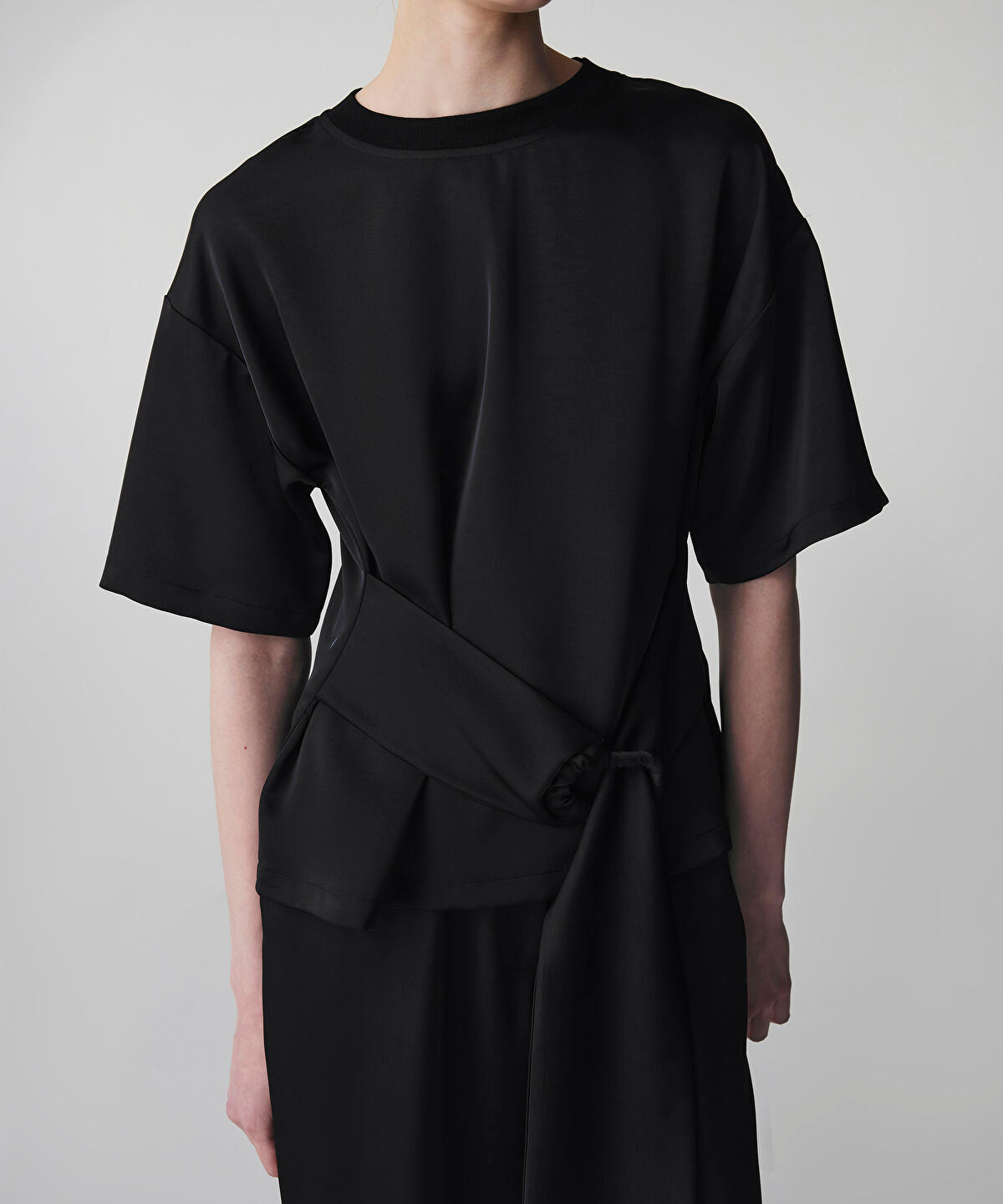 Zoomed Belted Satin Blouse