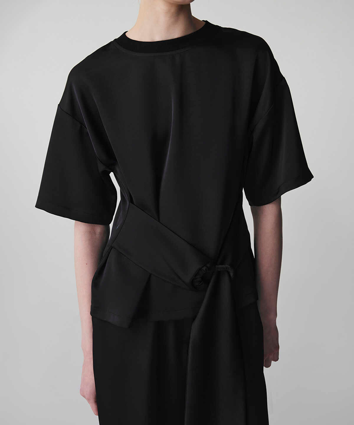 Belted Satin Blouse