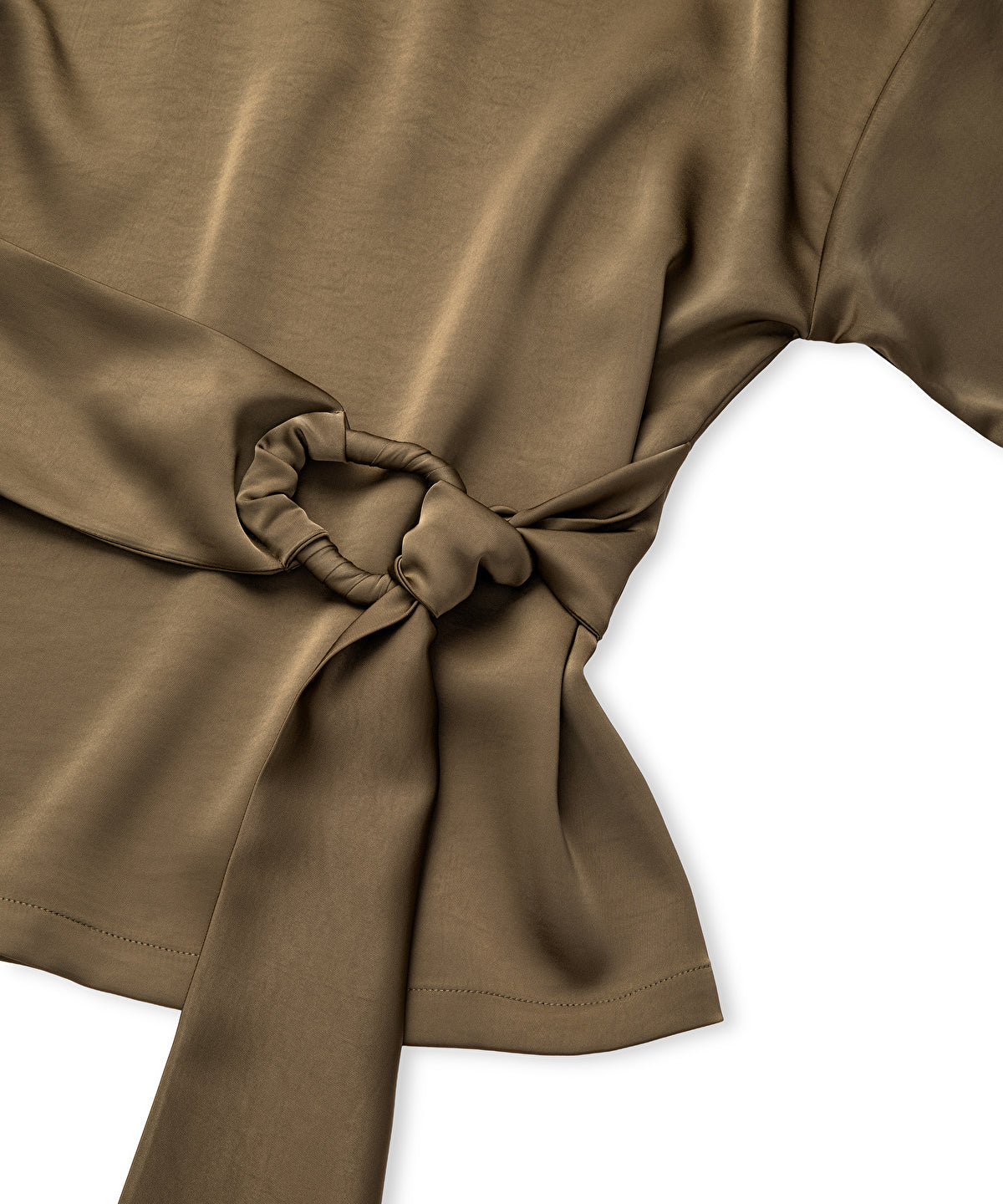 Zoomed Belted Satin Blouse