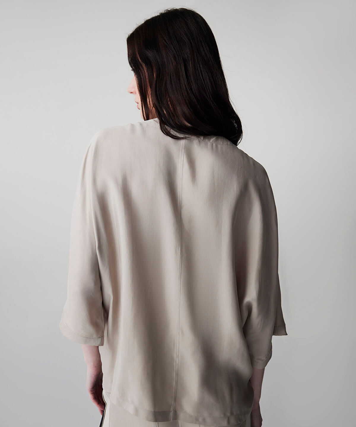 Color-Block Gathered Blouse 