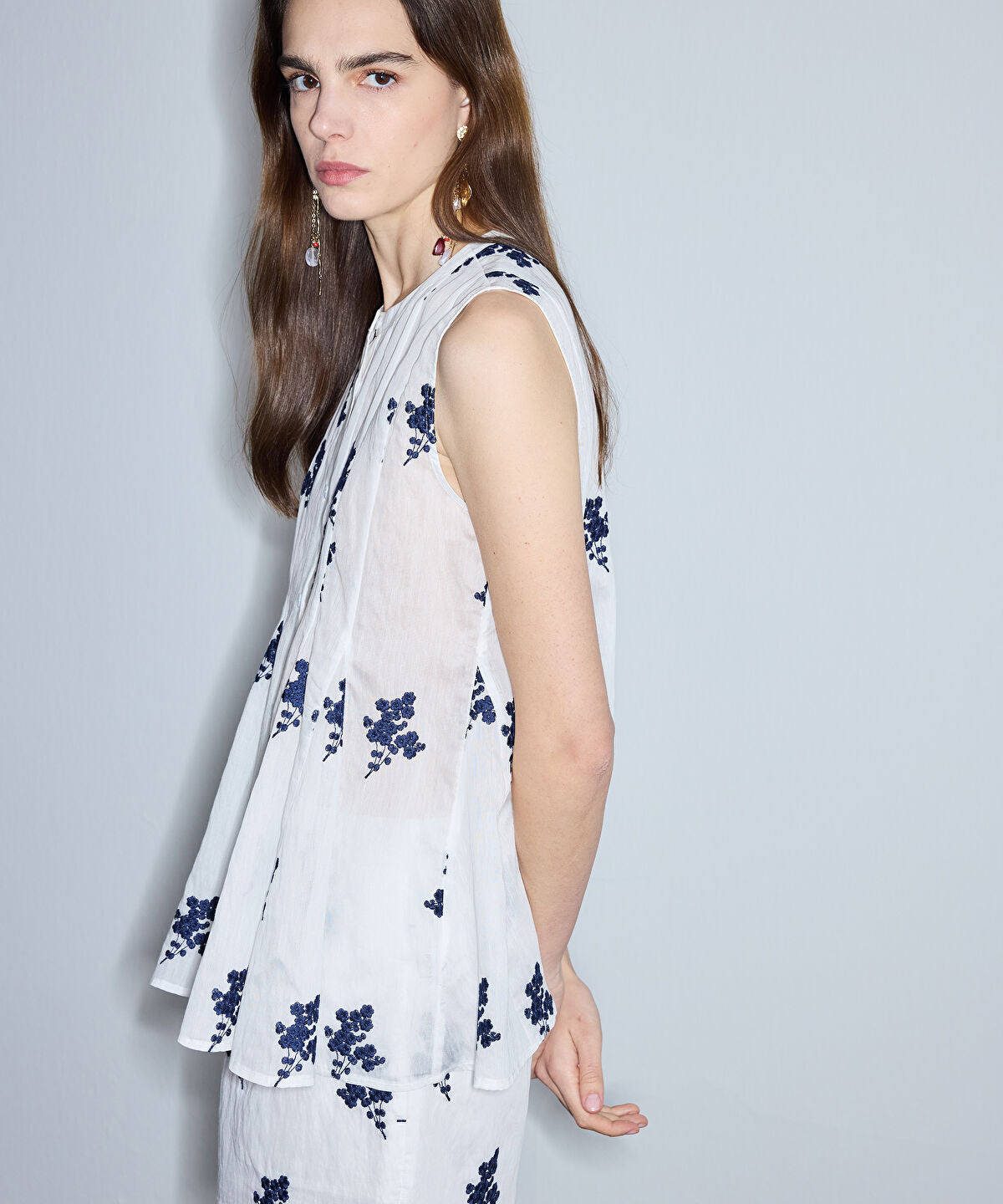 Zoomed Floral Embroidered Blouse