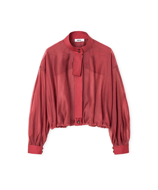 High-Neck Balloon Blouse
