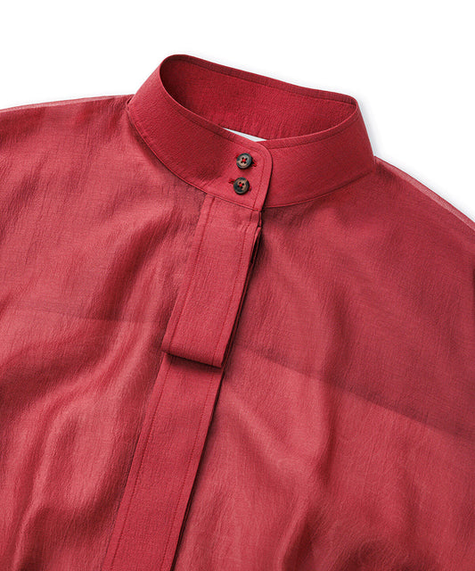 High-Neck Balloon Blouse