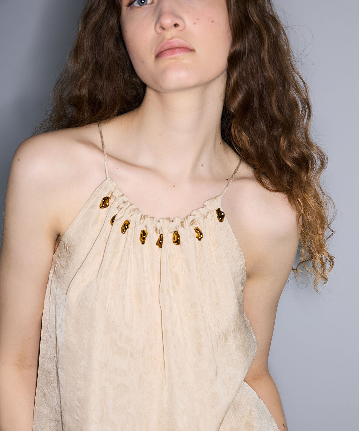 Zoomed Embellished Jacquard Blouse