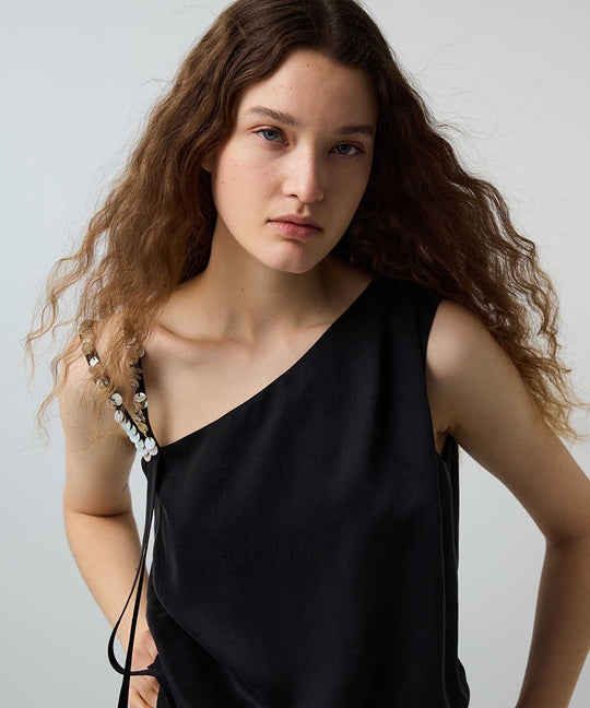 Sequin-Trimmed Viscose Blouse