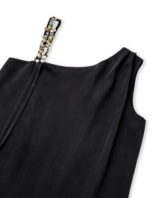 Sequin-Trimmed Viscose Blouse