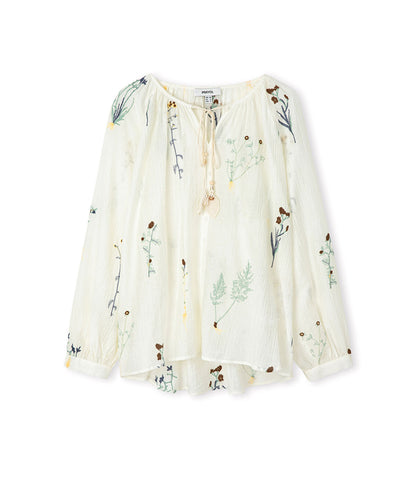 Textured Floral Embroidered Blouse
