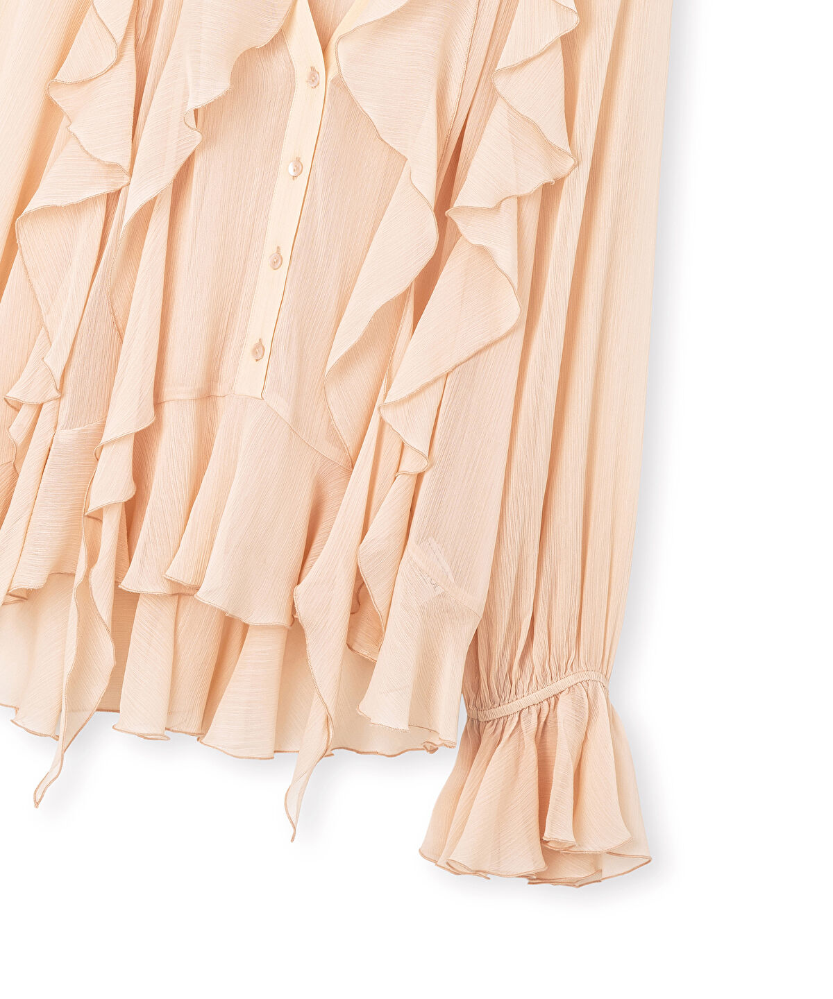 Zoomed Ruffled Chiffon Blouse