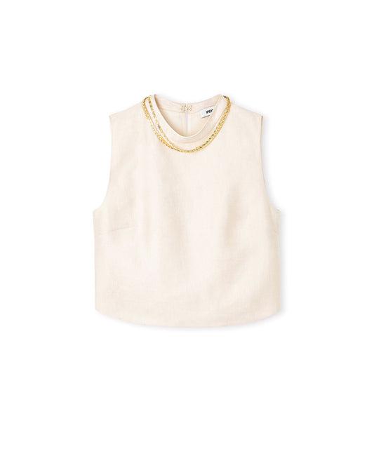 Blouse with Detachable Necklace