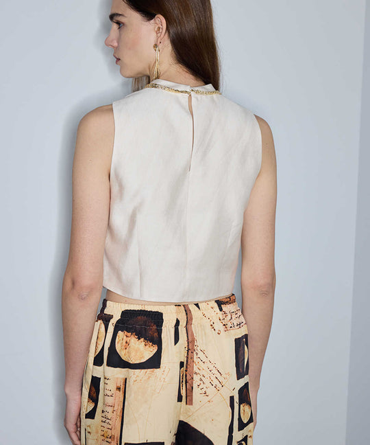 Blouse with Detachable Necklace