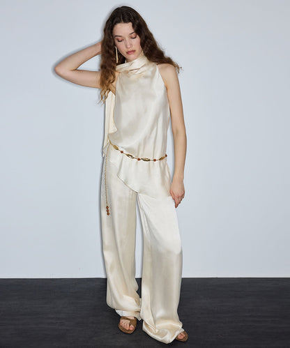 Halter Blouse with Detachable Scarf
