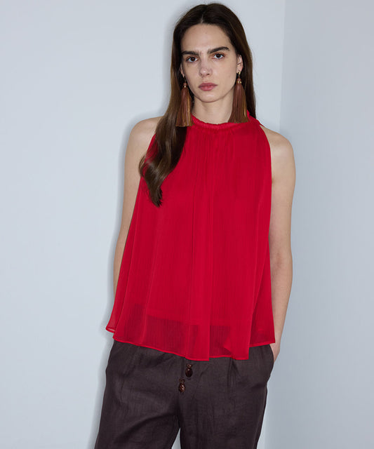 Halter-Neck Chiffon Blouse