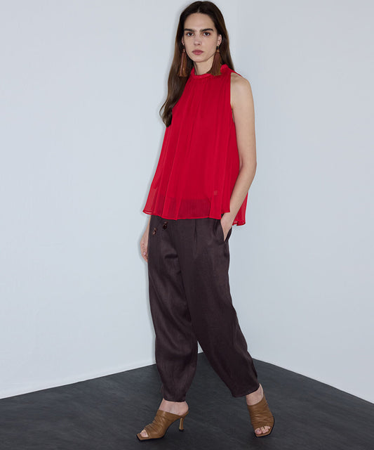 Halter-Neck Chiffon Blouse