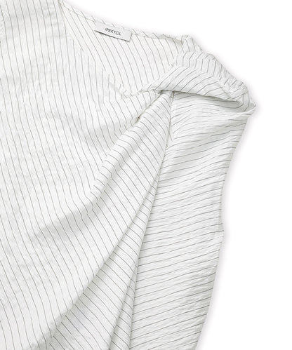 Asymmetric Twisted Striped Blouse