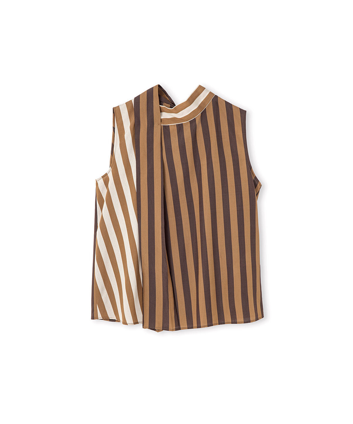 Zoomed Scarf-Effect Striped Blouse
