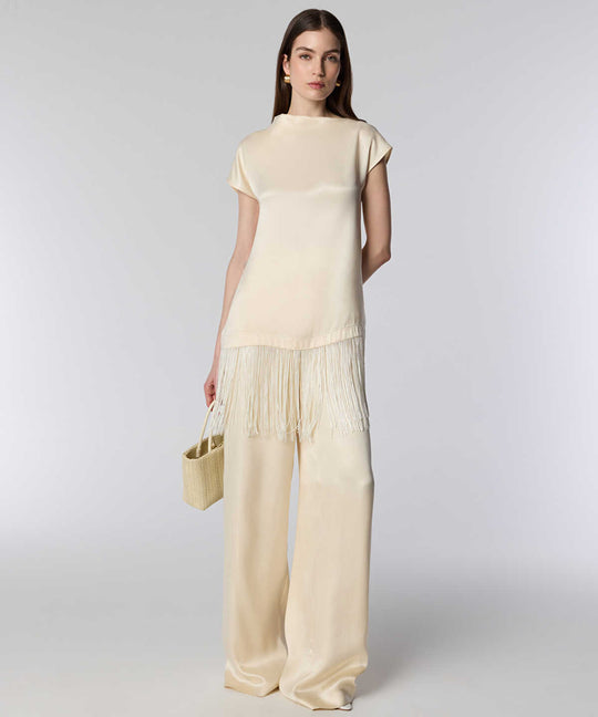 Fringe-Hem Blouse