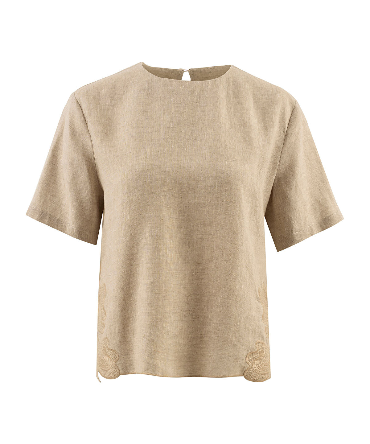 Zoomed Embroidered Linen Blouse