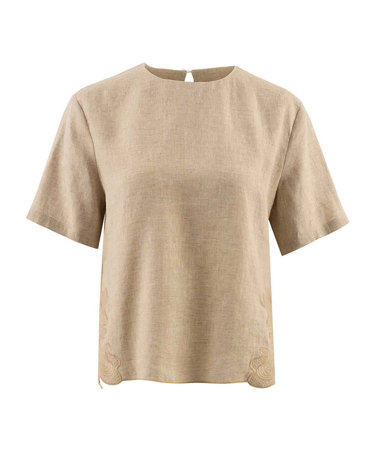 Embroidered Linen Blouse
