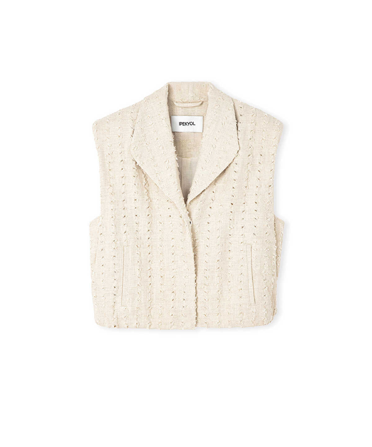 Zoomed Raw Edge Vest with Shoulder Pads