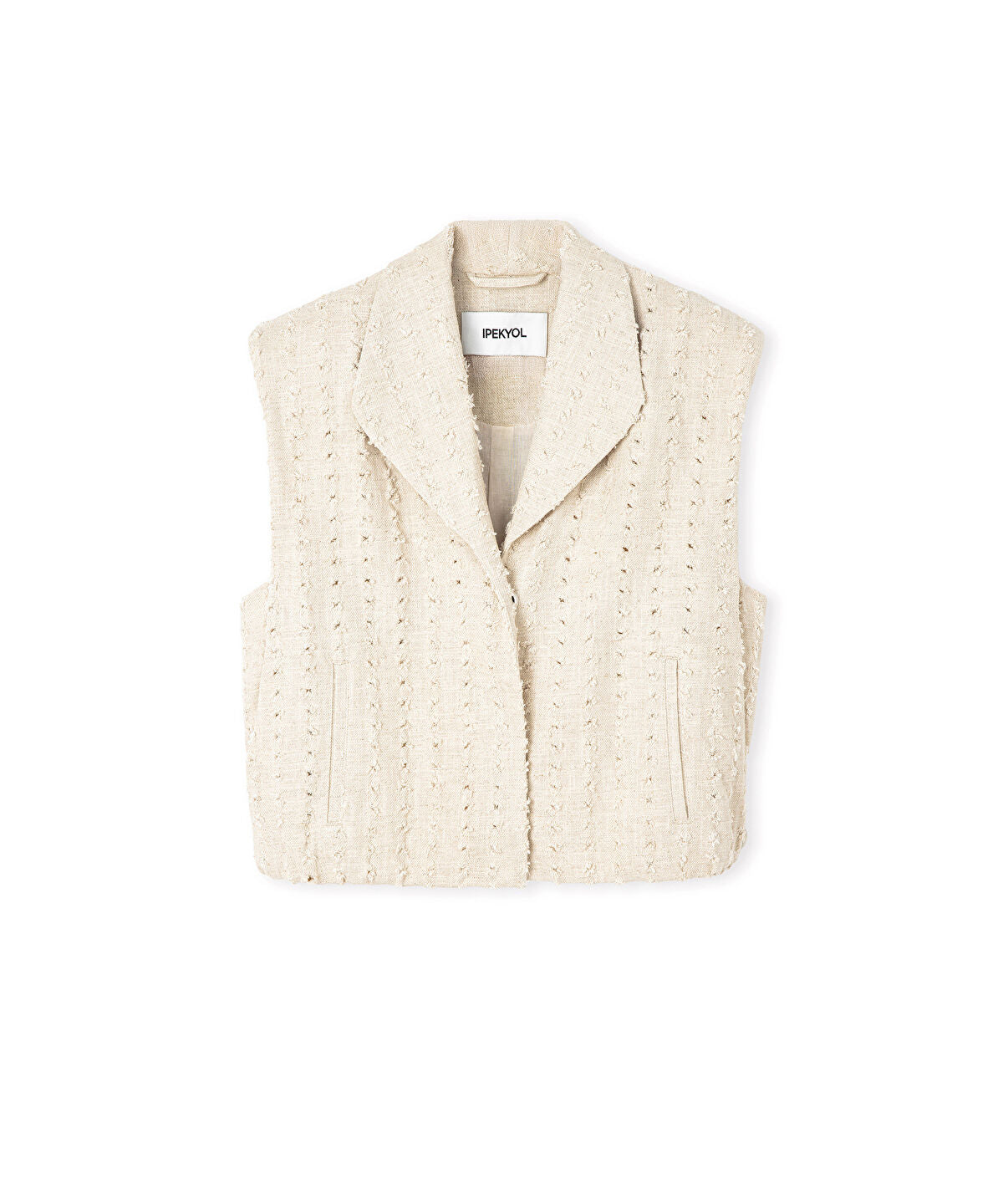 Zoomed Raw Edge Vest with Shoulder Pads