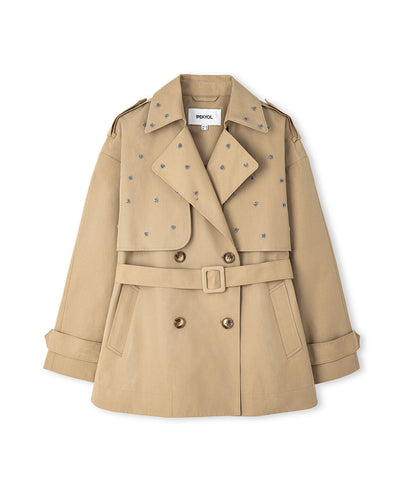 Embellished Trench Coat