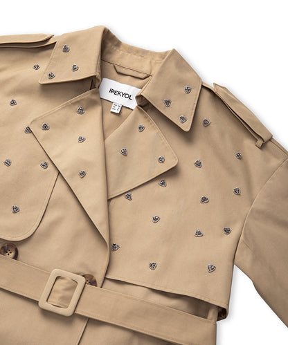 Embellished Trench Coat