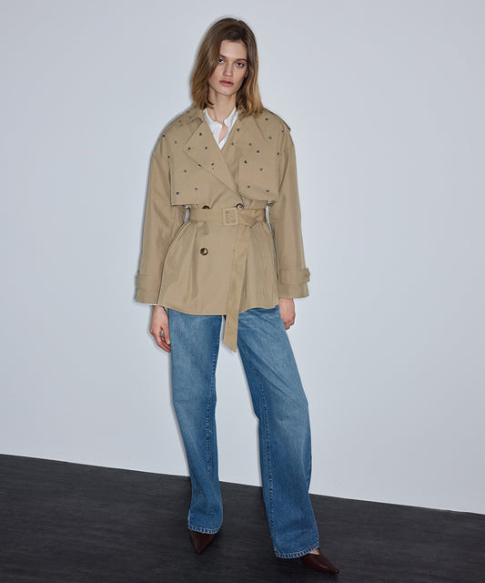 Embellished Trench Coat